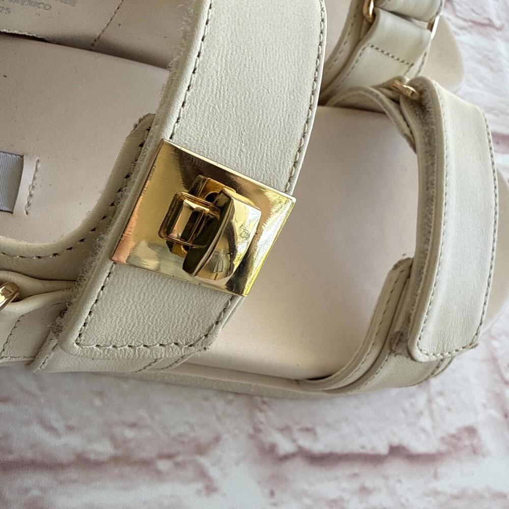 Steve Madden Leather Mona Platform Cream Bone Sandals 9 NEW No Box - Picture 4 of 8